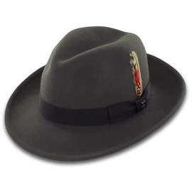 Belfry Crushable Porkpie Fedora Men's Vintage Style Diamond Hat 100% Pure Wool X-Large Black