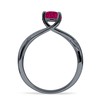 OMRANII Black Tone Ruby CZ Size-8 Solitaire Round Shape Split
