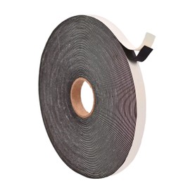 WOD SSFLDFT Closed Cell Sponge Rubber Foam Tape, 1/4 inch Thick, 1 inch x 35 ft. Weatherstrip Seal, Windows and Doors Adhesive, Sound Proof Insulation, Black