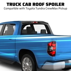 KUAFU Truck Cab Spoiler Compatible with 2014-2021 Toyota Tundra CrewMax Pickup Truck Cab Rear Top Roof Spoiler Wing Black