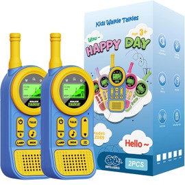 Walkie Talkies for Kids Toys: Toys for 3-12 Year Old Boys Girls - 22 Channels 2 Way Radio Toy with Backlit LCD Flashlight - 3 Miles Range for Outside/Camping/Hiking (2-Pack) Blue