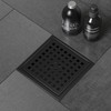 WEBANG 6 Inch Square Shower Floor Drain with Flange,Quadrato Pattern