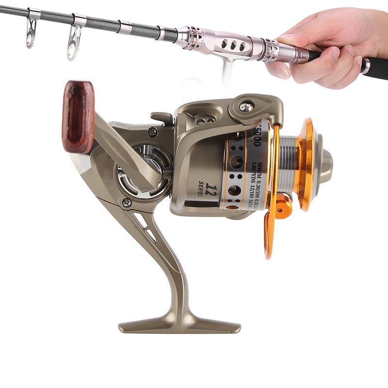 12BB Fishing Reel Foldable Arm Rocker Rear Drag Spool Fish