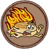 Flaming Biscuit Patrol Patch - 2" Diameter Round Embroidered Patch (Sew-on)