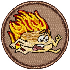 Flaming Biscuit Patrol Patch - 2" Diameter Round Embroidered Patch (Sew-on)