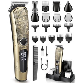 UFREE 【Ufree 10th Anniversary】Professional Beard Trimmer for Men, Electric Razor Shavers, Waterproof Hair Trimmer Cordless Barber Clippers Set, Rechargeable All-in-One Grooming Kit for Mustache, Face, Nose and Body, Gifts Comfort