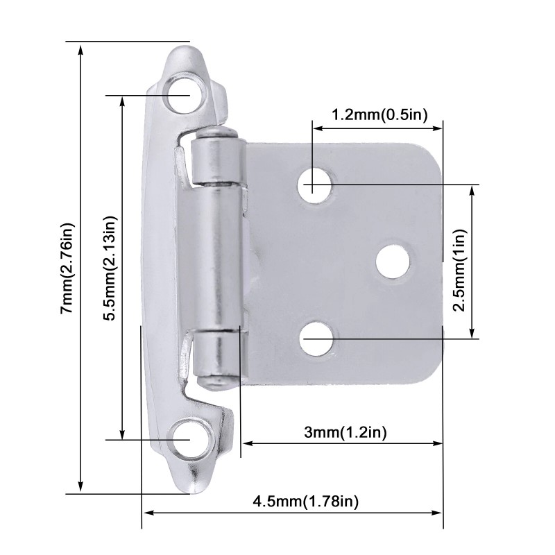 Dazone 20PCS Cabinet Hinges 1/2" Overlay Self Closing Door Cabinet