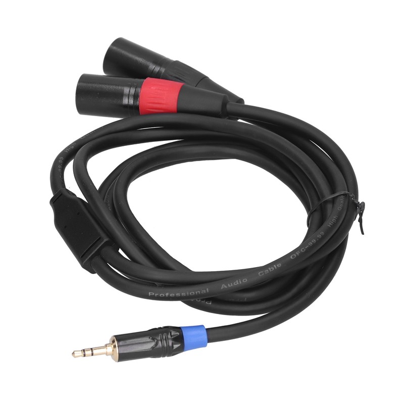 3.5mm Stereo Male to Dual 2 XLR Male Plug Connector