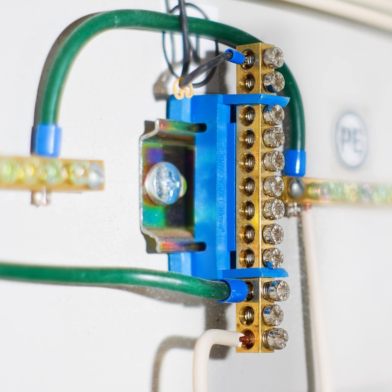 MECCANIXITY Terminal Grounding Bar Screw Copper Strip 8 Positions for