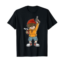 Cartoon Character With Weapon Kid Character T-Shirt