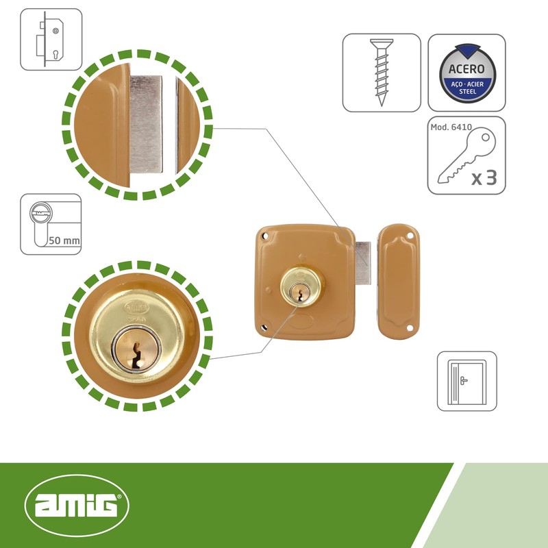 Amig - Right-hand surge lock with lever and tongue for