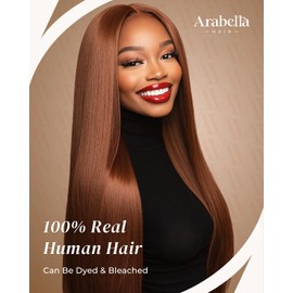 Arabella 5x6 Glueless Wigs Human Hair Chocolate Brown Lace Front Wigs Human Hair 210% Density Wear and Go Glueless Wigs Human Hair Pre Plucked Pre Bleached Pre Cut (20 Inch, 5x6 Straight Wig)