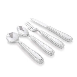 Weighted 7 oz Eating Utensils by Celley, 4pc Stainless Steel Knife Fork Spoon Set for Tremors