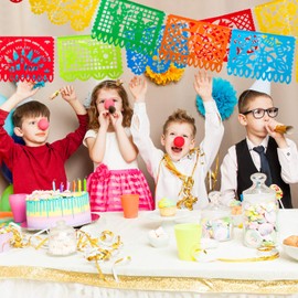 5 Packs Mexican Party Banners Papel Picado Banner Cino De Mayo Fiesta Party Decorations Hanging Banner Flags for Party Supplies, Dia De Los Muertos Day of the Dead Decor,10 Patterns 80 ft