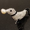 Diamante Seal Brooch (Silver Tone)