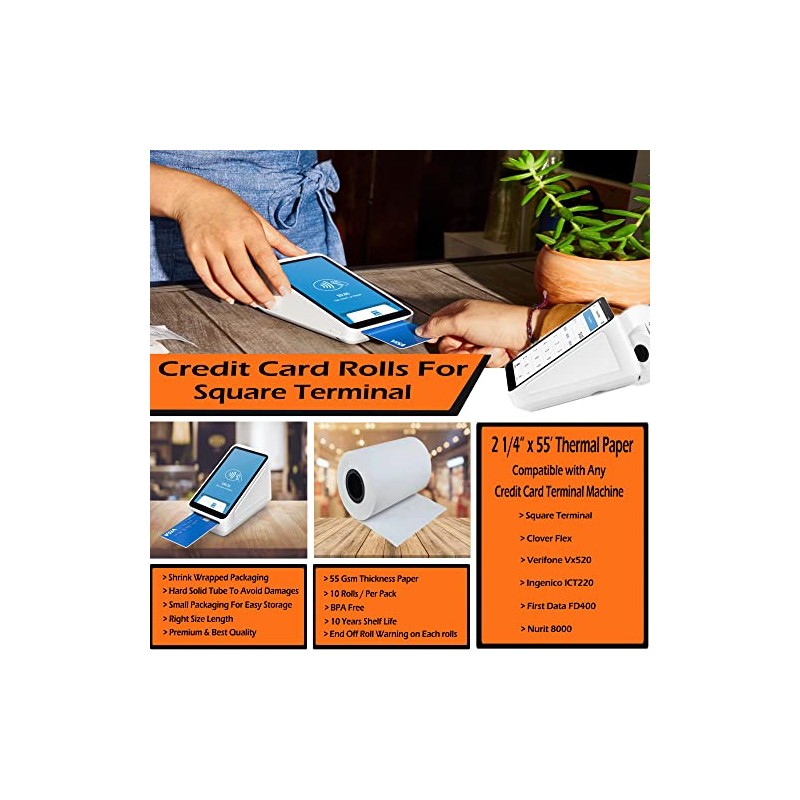 Receipt Paper Roll for Square Terminal Credit Card Machine 2