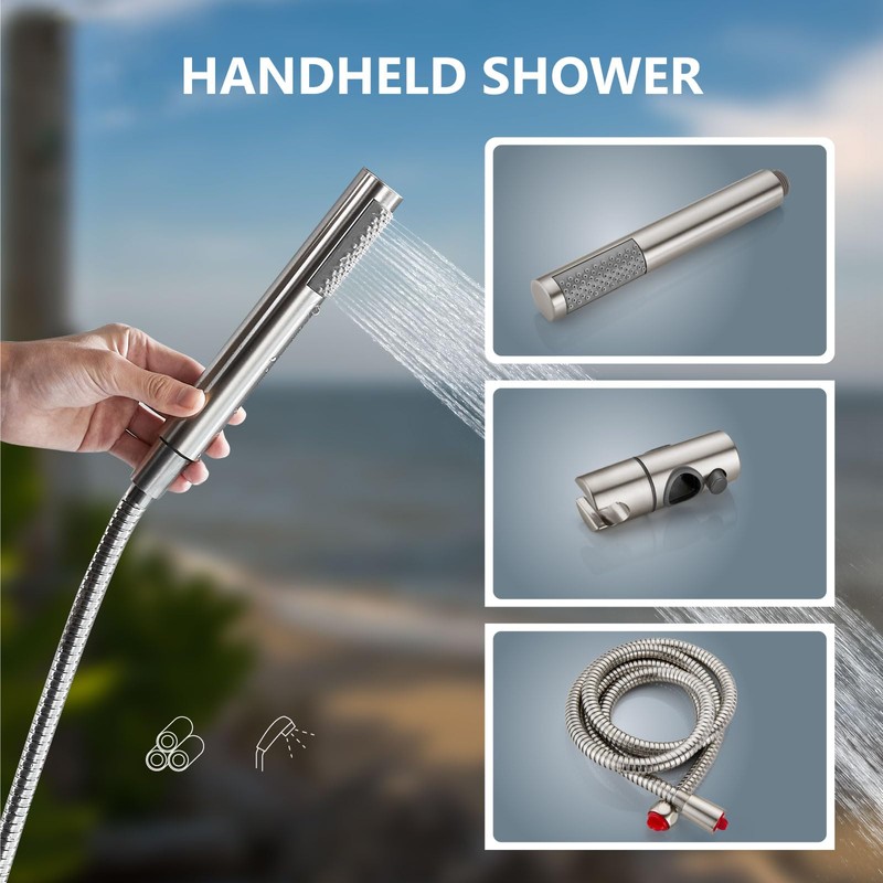 Aolemi Outdoor Shower Kit Outdoor Shower Fixtures Faucet System 2
