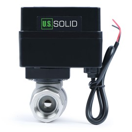 Motorized Ball Valve- 1/2" Stainless Steel Ball Valve with Standard Port, 9-36V AC/DC, 2 Wire Auto Return Setup, Normally Closed (N/C) by U.S. Solid