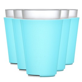 TahoeBay Blank Pint Glass Sleeves (6-Pack) 16 Ounce Insulating Foam Collapsible Beer Drinking Cup Holder (Robins Egg Blue)