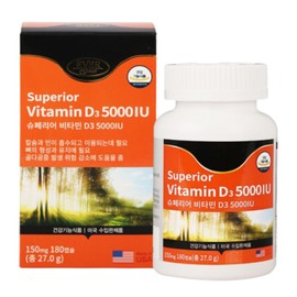 Evergreen Superior Vitamin D3 5000IU 180 Capsules High-content Vitamin D / 에버그린 슈페리어 비타민D3 5000IU 180캡슐 고함량 비타민D