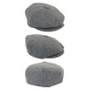 TruClothing.com Men's Herringbone Tweed Design Grandad Style Hat, gray