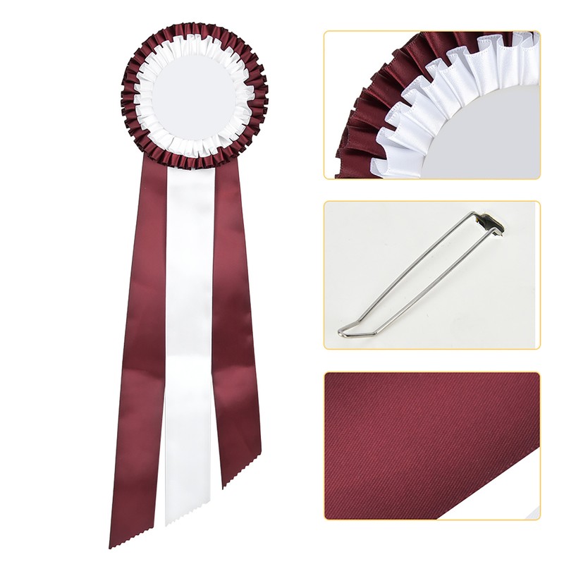Generous Ribbon Rosette Badge Pin Winners Medal Class Trophy AwardWhite