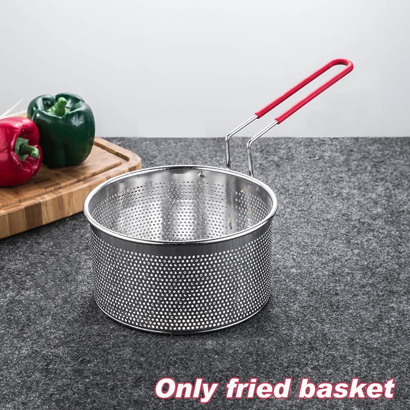 EKDJKK Stainless Steel Deep Frying Basket with Long Handle, Fried