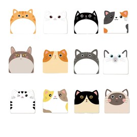 Lxtness Colourful Cartoon Animals Sticky Notes, Pack of 12 Cute Sticky Notes, Sticky Notes Set, Notes, Funny Sticky Notes Tabs for Gifts, Home, Office, School