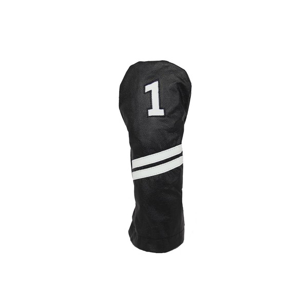 Sunfish Leather Golf Headcover Driver Black and White