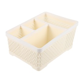 SAFIGLE Vanity Makeup Organizer Compartment Skincare Storage for Beauty Supplies Office Desk Organizer Beige Routine Optimizes Space Modern Design