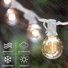SUNTHIN White Outdoor String Lights, 48FT White Patio Lights with
