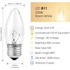 Tiqian Elegant Chandelier Light Bulbs, Incandescent Torpedo Shape, Crystal Clear,