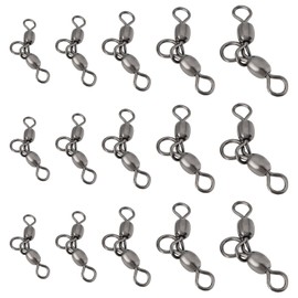 YINETTECH 50Pcs Three Way Brass Swivels Fishing Tackle 2#*3#-6#*7# T-shape Swivel for Catfishing Surf Fishing Drift Fishing Carbon Black