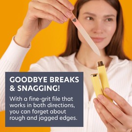 Premium Czech Glass Nail File by Bona Fide Beauty - Popular Valentine's Day Gifts for Women - Crystal Nail File