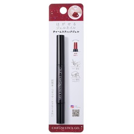 OMD Charm Stick Removable Nail Color Gel, 0.08 fl oz (2.5 ml), #22 Ruby, Removable Nail Color Gel, Peel Off Gel, All-in-One Gel Nails, Base Gel, Soak Off Gel, Soak Off Color Gel, Pedicure, Made in Japan, Removable, Do It Yourself Nail Salon Art