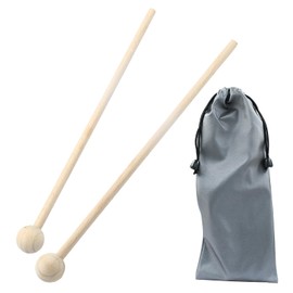Luomorgo 2 Pcs Wood Xylophone Mallets, Glockenspiel Mallets Bell Mallets Percussion, 8 Inch Drumsticks for Bell, Chime, Tongue Drum Mallets with a Storage Bag