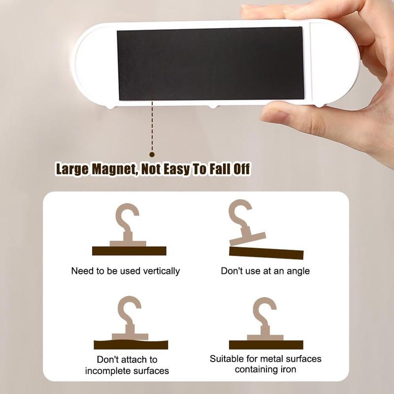 TESSTSY Pack of 2 Magnetic Key Holder with 3 Hooks,