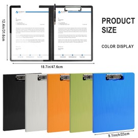 MUYICS Clipboard Folder, A4 Foldable Clipboards with Pocket, File Cover Office Folder Clipboard, 360 Degree Foldable Storage Clipboards for Office, School or Medical Field, Black