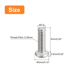 sourcing map M1.6-0.35 x 6 mm, Pack of 50 Flat Round Head Screws 304 Stainless Steel Phillips Drive Machine Screws Hardware Fastener for Furniture Connection