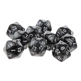 Yourandoll Pack of 10 Polyhedral Dice D20 Dice Dice Game Dice for DND RPG Table Games (Black)