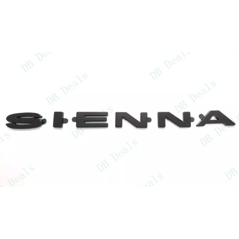 Sienna OVERLAY Rear Liftgate Matte Black SIENNA Letter Logo Emblem