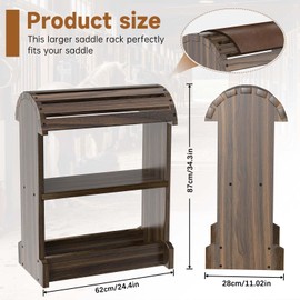 Novona Extra-Large Wood Saddle Rack, Ideal Saddle Stand for Horse Tack Organizers & Western Saddles Sstand, Stores & displays Your Trophy Saddles (Chocolate Brown)