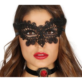 FIESTAS GUIRCA Domino schwarze Spitze Effekt Schmetterling Maske