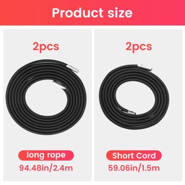 YHTCC 4 Pack Elastic Cord Recliner Chair Cable Replacement Kit For Zero Gravity Chairs, Reclining Garden Chairs, Sun Loungers