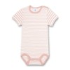 Sanetta Bodysuit Short Sleeve (Double Pack) White and Pink Striped
