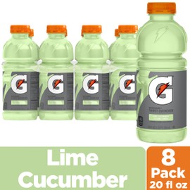Gatorade Thirst Quencher Sports Drink, Lime Cucumber, 20 fl oz Bottles (8 Pack), Electrolytes for Rehydration