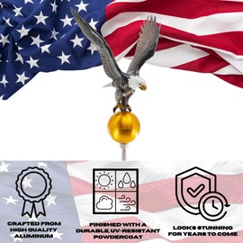 Montague Metal Products Color Flagpole Eagle, 12-Inch