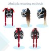 SEGO Helmet Pigtail Braids with Detachable Suction Cup with Bowknot
