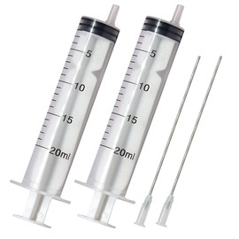 インジェクター 20ml 注射器 シリンジ + 針 ２セット 【バウストア】各種液体詰め替え