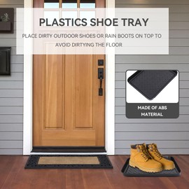 Boot Tray,3Pcs Shoe Mats for Entryway Indoor,Boot Trays for Entryway Small 3 Interlocking Design Shoe Tray, Drip Trays, Mud Trays, Boots Mat for Home Office Hotel